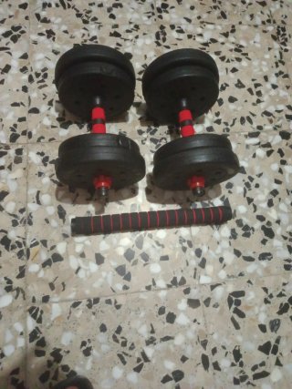 Mancuernas ajustables con discos y barras