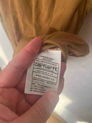 Camiseta Carhartt WIP Script Logo Marrón Talla XS