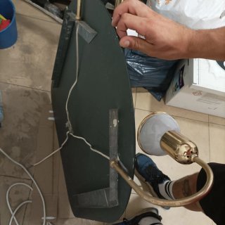 Espejo de baño con apliques dorados negociable