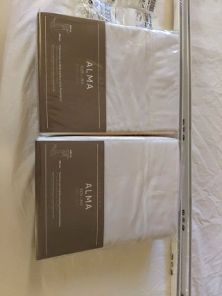 2 Cortinas IKEA ALMA Lino Blanco y 2 carriles 140