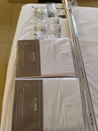 2 Cortinas IKEA ALMA Lino Blanco y 2 carriles 140