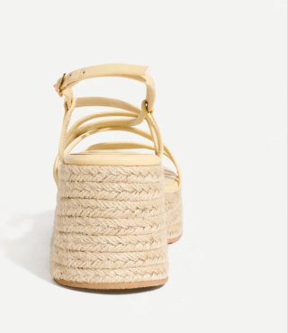 Sandalias cuña Lefties amarillo claro
