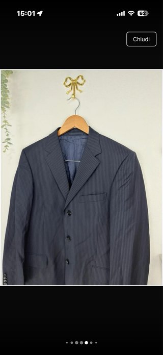 Blazer Ermenegildo Zegna righe lana blu L