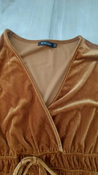 Vestito velluto senape KOJION taglia XXL