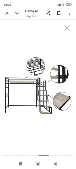 Litera metálica y madera para cama doble
