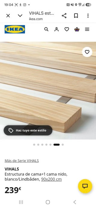 Cama nido IKEA VIHALS 90x200