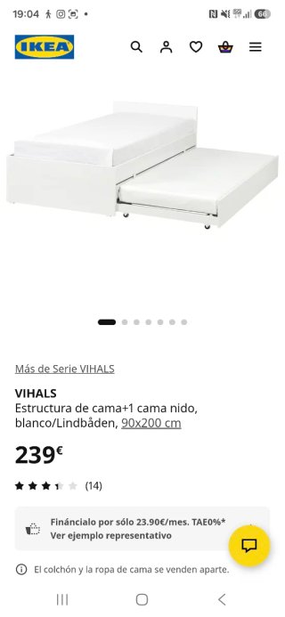 Cama nido IKEA VIHALS 90x200