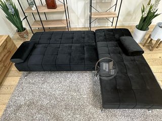 Sofá-cama chaise-longue negro