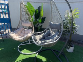 Silla Mecedora Colgante con Cesta Gris