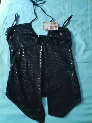 Top lentejuelas negro nuevo