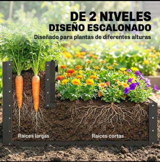 Jardinera metálica y de madera