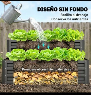 Jardinera metálica y de madera