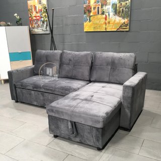 Sofá-cama chaise longue con arcón