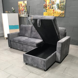 Sofá-cama chaise longue con arcón