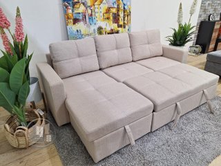 Sofá cama chaise longue con arcón