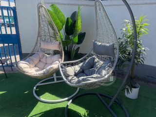 Silla Mecedora Colgante con Cesta Gris