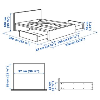 Cama 180 con 4 cajones IKEA MALM