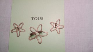 Conjunto Tous Plata Flores Anillo y Pendientes
