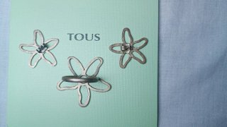 Conjunto Tous Plata Flores Anillo y Pendientes