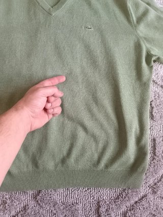 Jersey Lacoste Vintage Talla 8 XXL Verde Lana