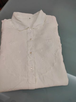 Camicia notte donna puro Lino corredo 52