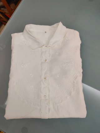 Camicia notte donna puro Lino corredo 52