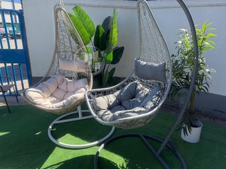 Silla Mecedora Colgante con Cesta Gris