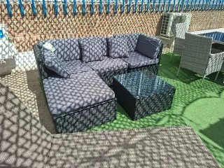 Sofá Chaise Longue Exterior Rattan