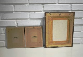 Lote 3 cuadros vintage mujer y ave
