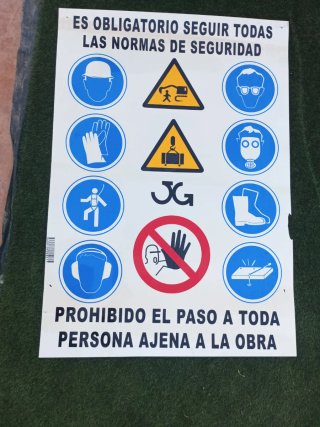 Cartel Normas de Seguridad Obra
