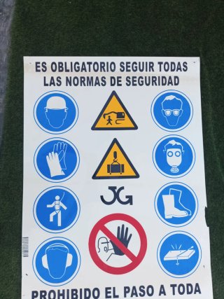 Cartel Normas de Seguridad Obra