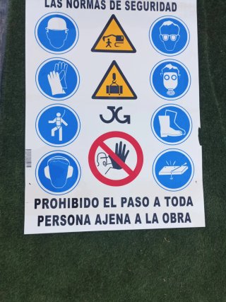 Cartel Normas de Seguridad Obra
