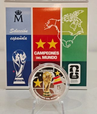 ESPAÑA 2026 5 EUROS PLATA CAMPEONES DEL MUNDO
