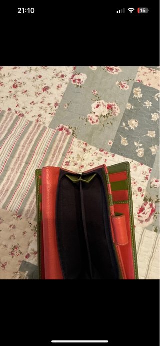 Cartera Felda Piel Rosa y Verde