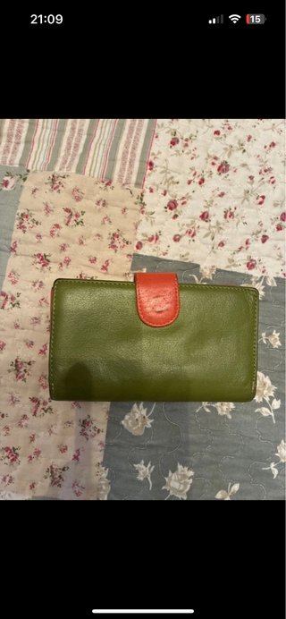 Cartera Felda Piel Rosa y Verde