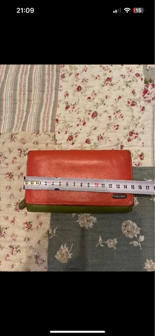 Cartera Felda Piel Rosa y Verde