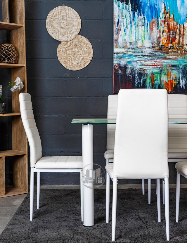Conjunto de mesa con 6 sillas blanco