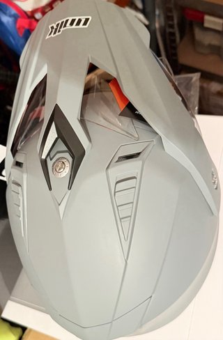Casco Moto Enduro Gris Mate Nuevo