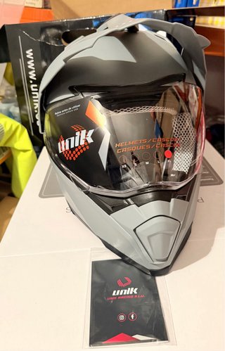 Casco Moto Enduro Gris Mate Nuevo