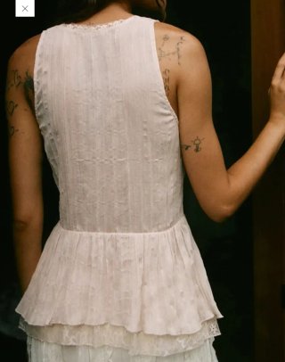 Top Zara encaje blanco Talla M