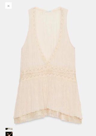 Top Zara encaje blanco Talla M