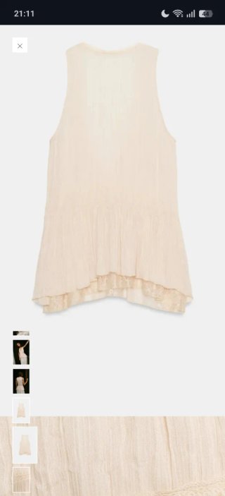 Top Zara encaje blanco Talla M