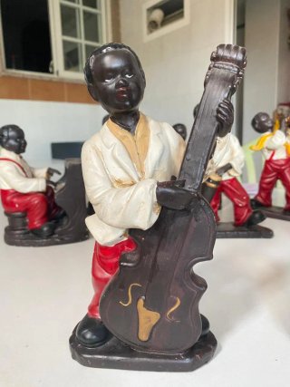 Lote 9 Figuras Músicos Orquesta Jazz