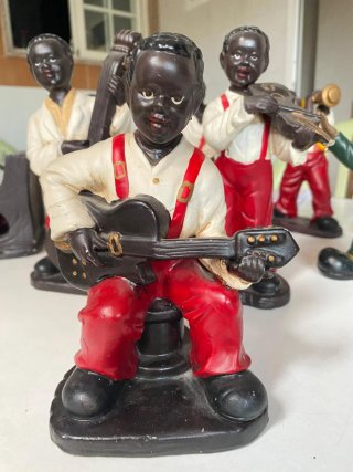 Lote 9 Figuras Músicos Orquesta Jazz