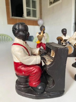 Lote 9 Figuras Músicos Orquesta Jazz