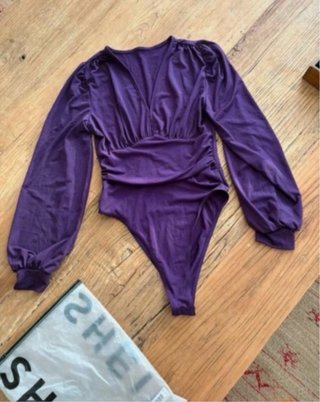 Body manga larga morado talla S