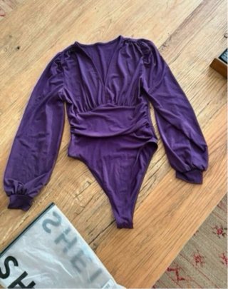 Body manga larga morado talla S