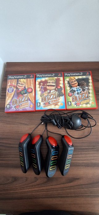 Lote Buzz! PS2 + 4 Mandos Oficiales