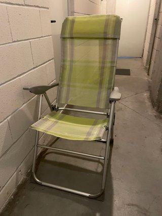 Silla plegable playa verde y plata
