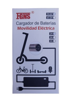 Cargador XLR 54.6V 2A Bici/Patinete Eléctrico